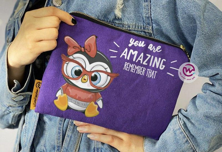 Makeup & Pencil Case-Cottons Duck - Owl - weprint.yourgift