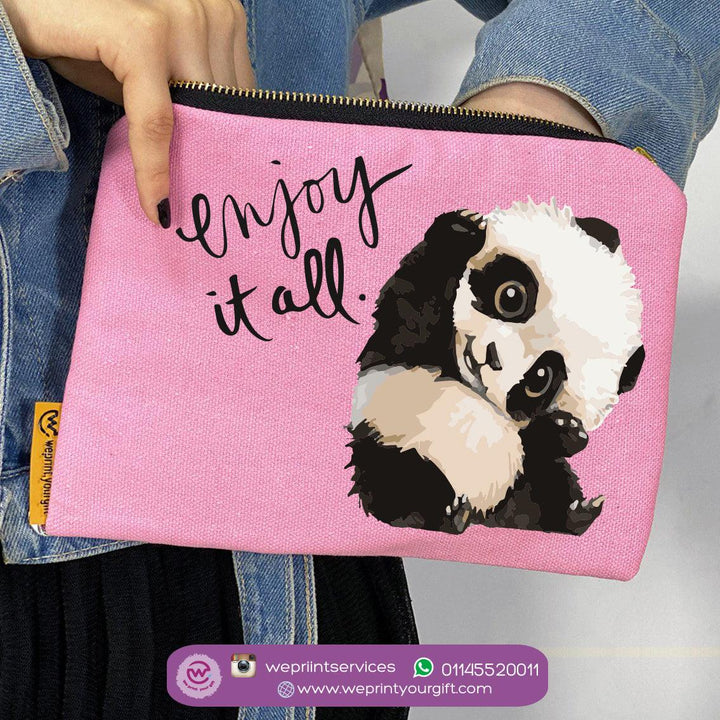 Makeup & Pencil Case-Cottons Duck - Panda - weprint.yourgift