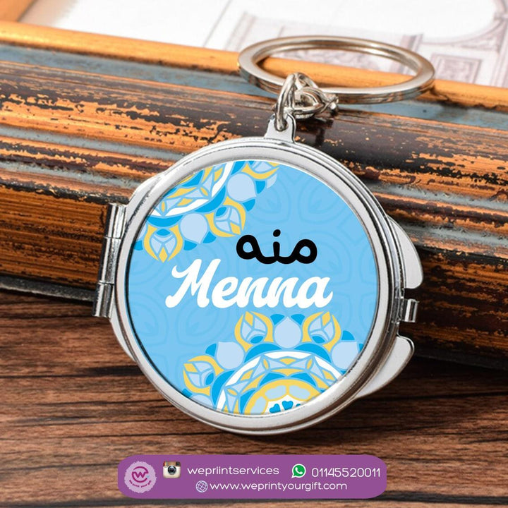 Metal Keychain - With Inside Mirror - Mandala - weprint.yourgift