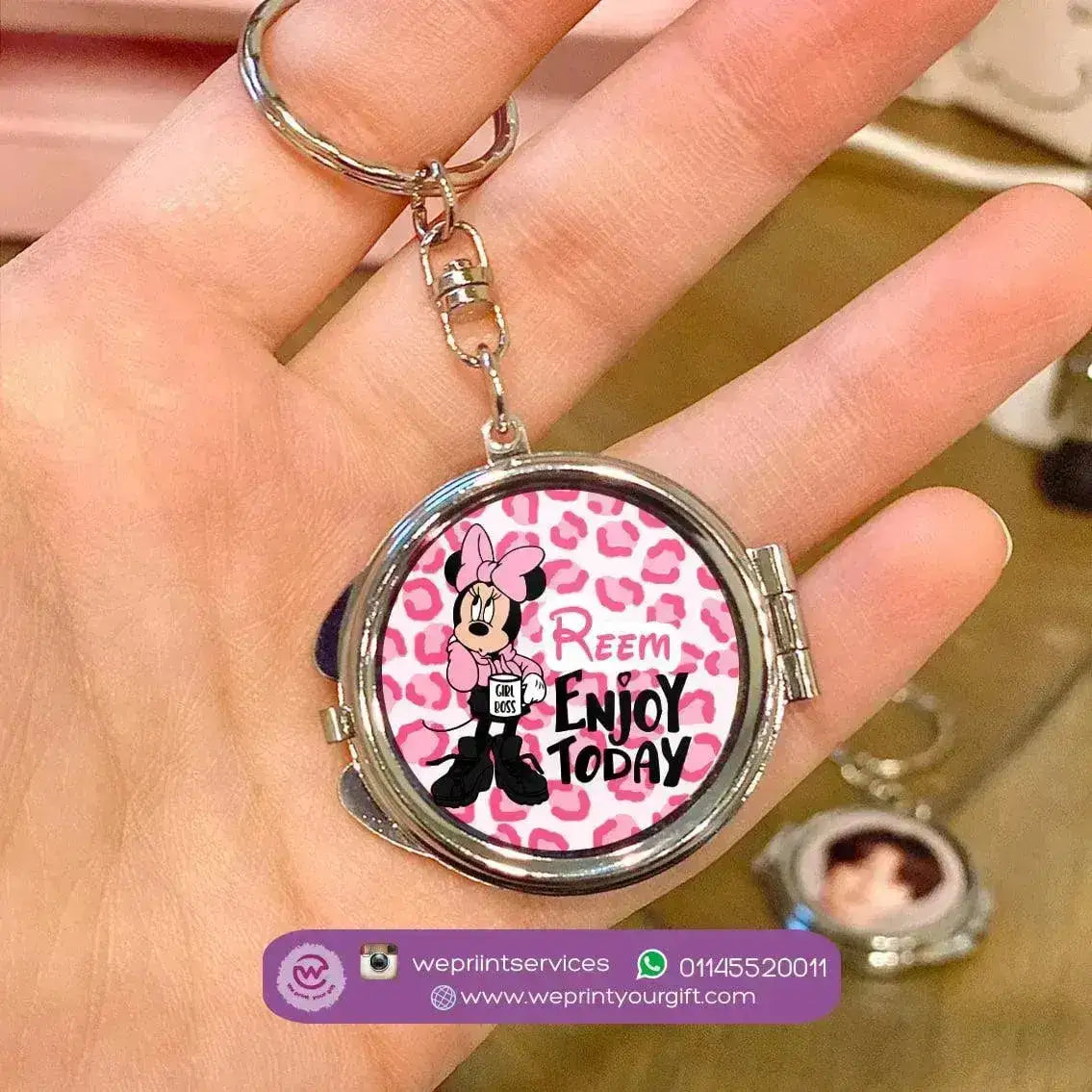 Metal Keychain - With Inside Mirror - Minnie Mouse – WE PRINT