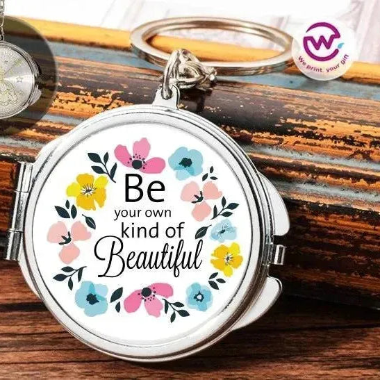 Metal Keychain - With Inside Mirror - Motivational Quotes - WE PRINT