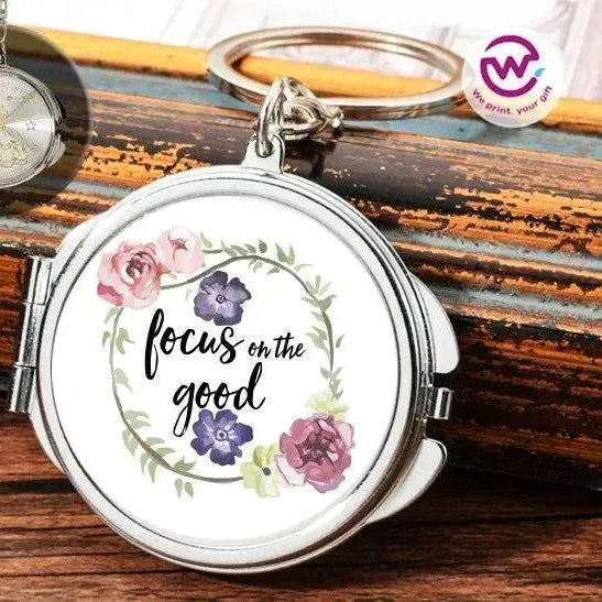 Metal Keychain - With Inside Mirror - Motivational Quotes - WE PRINT