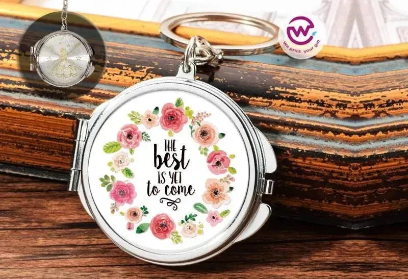 Metal Keychain - With Inside Mirror - Motivational Quotes - WE PRINT