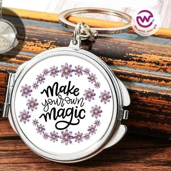 Metal Keychain - With Inside Mirror - Motivational Quotes - WE PRINT
