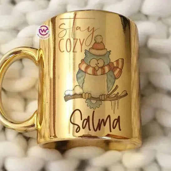 Mirror Ceramic Mug - Christmas owl - WE PRINT