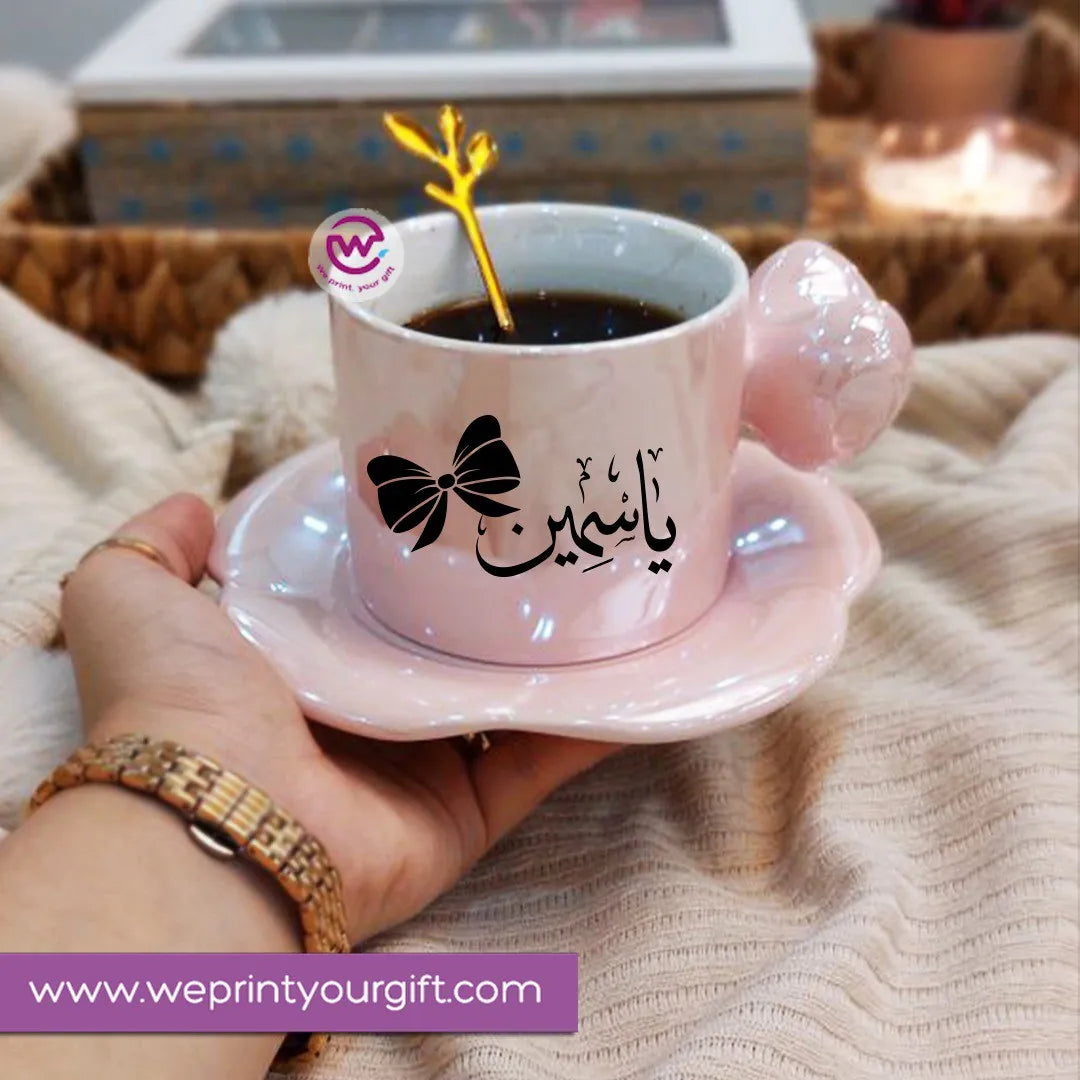 Mirror Mug with Spoon and Plate-Names - WE PRINT