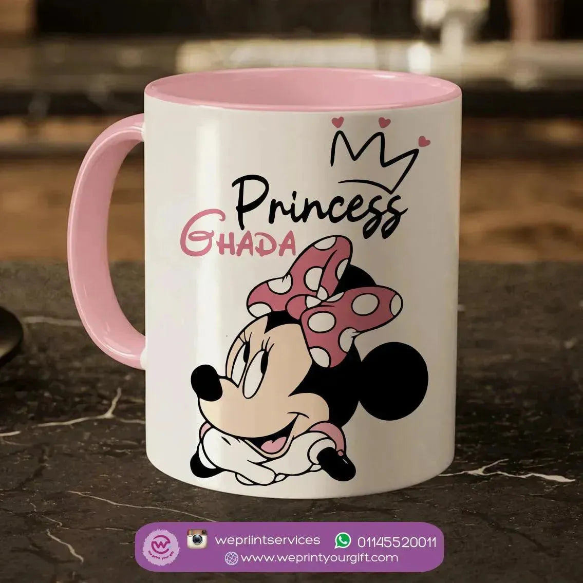 Mug-Colored Inside- Minnie Mouse - WE PRINT