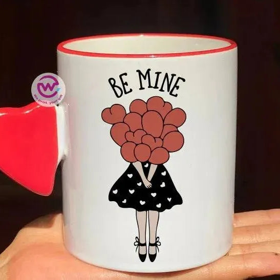 Mug-With Solid Heart Handle -Valentine's Day - WE PRINT