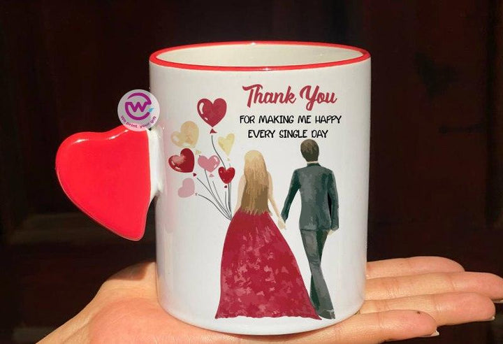 Mug-With Solid Heart Handle -Valentine's Day - weprint.yourgift