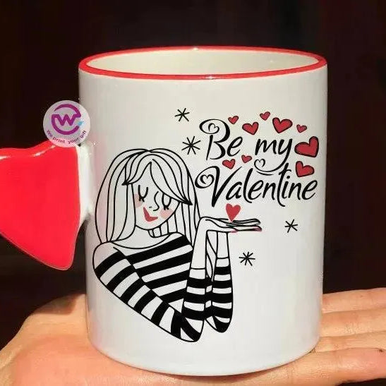 Mug-With Solid Heart Handle -Valentine's Day - WE PRINT