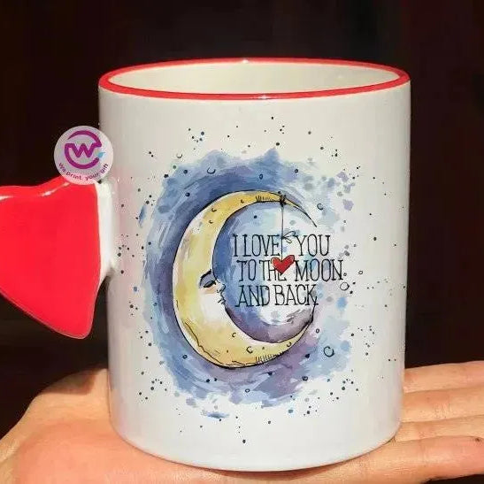 Mug-With Solid Heart Handle -Valentine's Day - WE PRINT