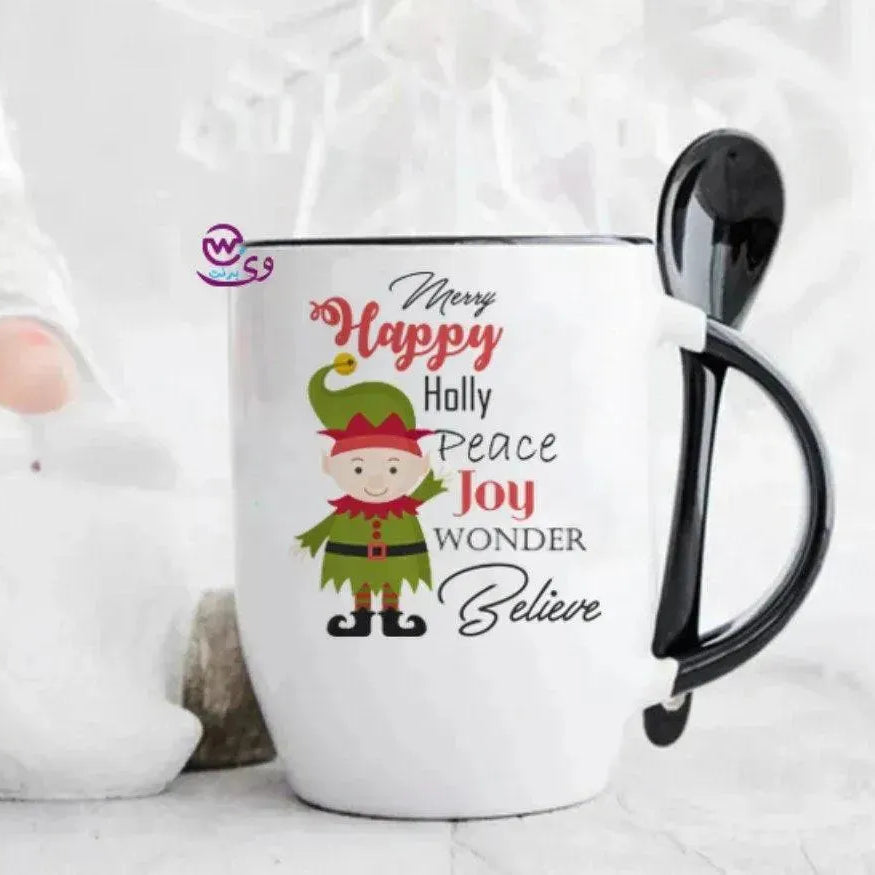Mug-With Spoon -Christmas-A - WE PRINT