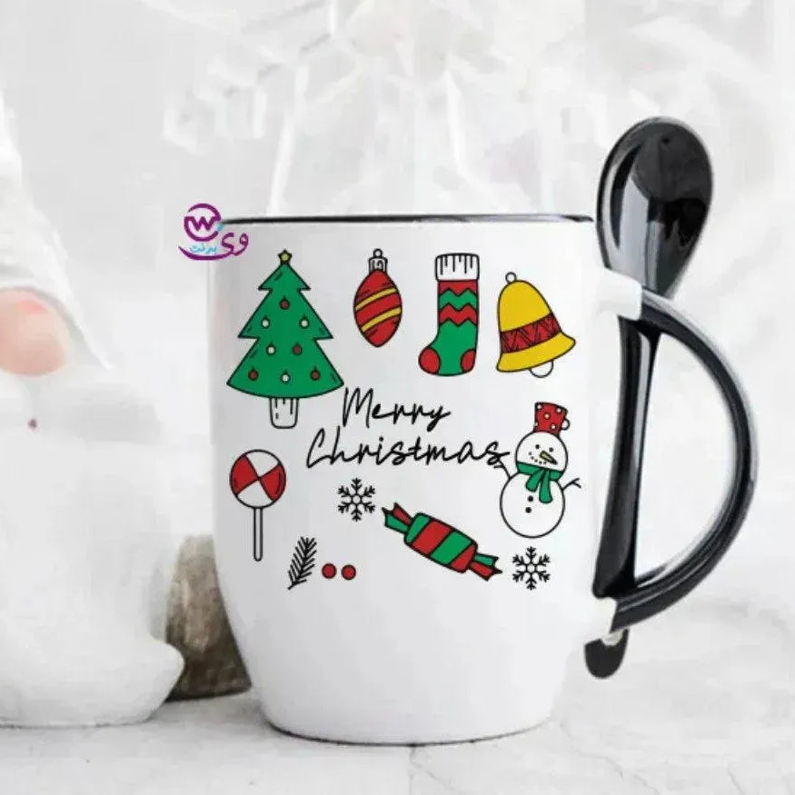 Mug-With Spoon -Christmas-A - WE PRINT