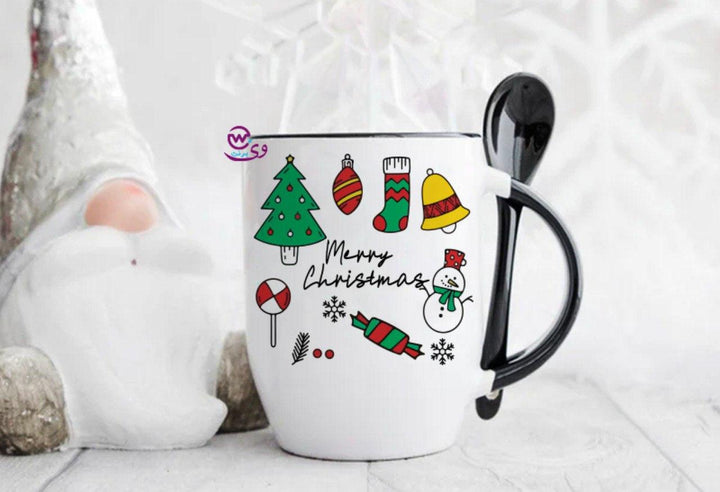 Mug-With Spoon -Christmas-A - WE PRINT