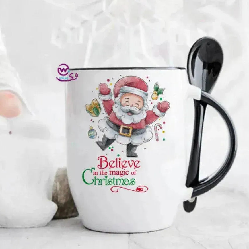 Mug-With Spoon -Christmas-A - WE PRINT