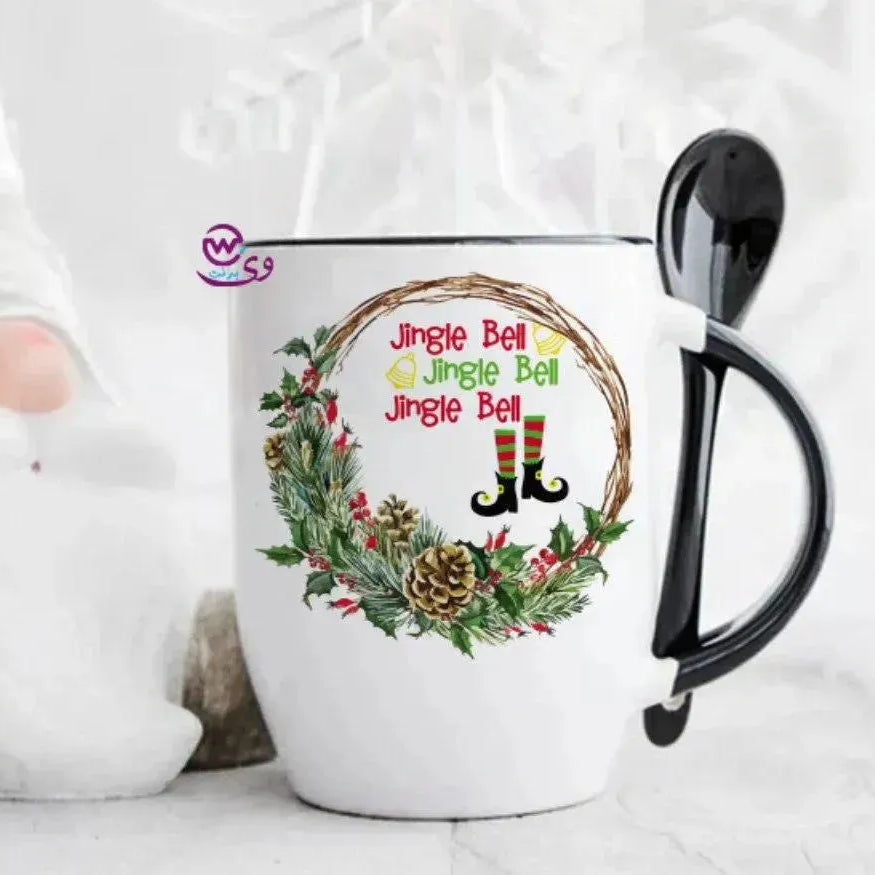 Mug-With Spoon -Christmas-A - WE PRINT