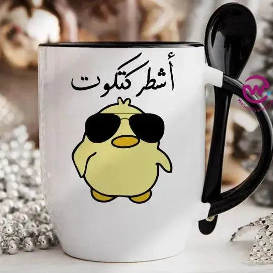 Mug-With Spoon - Comic -D - WE PRINT