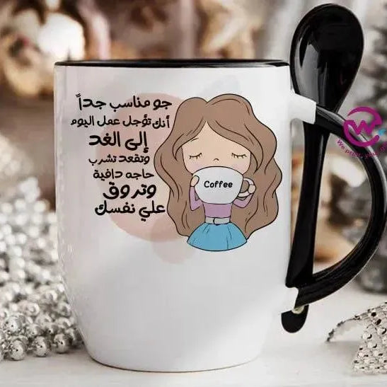 Mug-With Spoon - Comic -D - WE PRINT