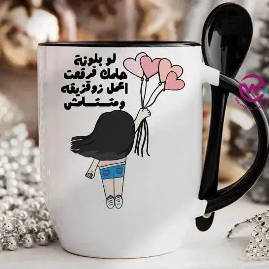 Mug-With Spoon - Comic -E - WE PRINT