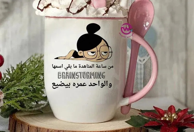 Mug-With Spoon -Comic -F - WE PRINT