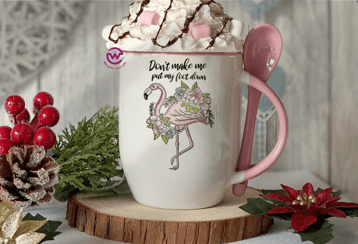 Mug-With Spoon - Flamingo - weprint.yourgift