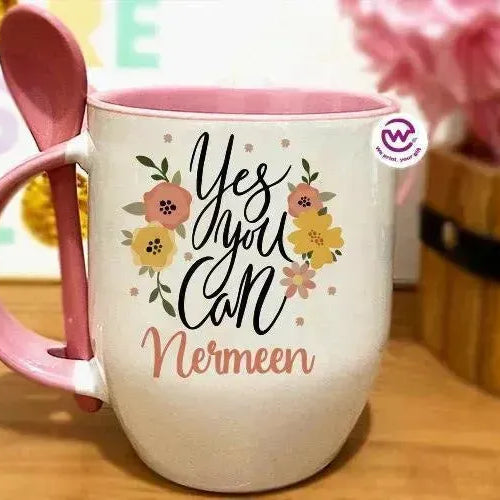 Mug-With Spoon - inspirational quotes - WE PRINT