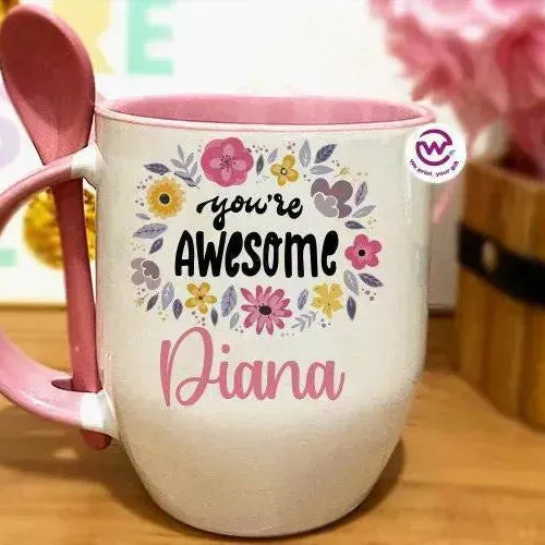 Mug-With Spoon - inspirational quotes - WE PRINT