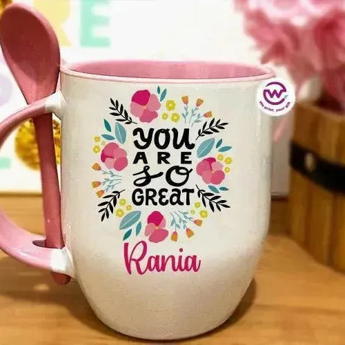 Mug-With Spoon - inspirational quotes - WE PRINT