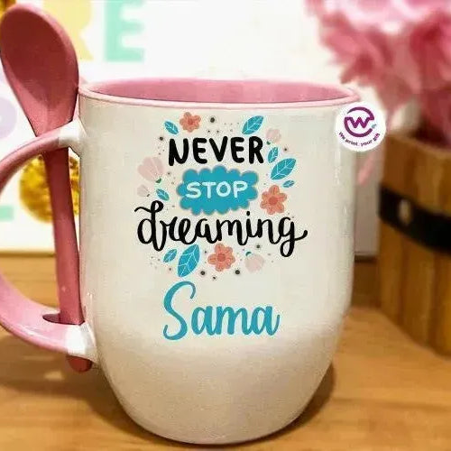 Mug-With Spoon - inspirational quotes - WE PRINT