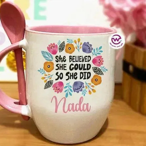 Mug-With Spoon - inspirational quotes - WE PRINT