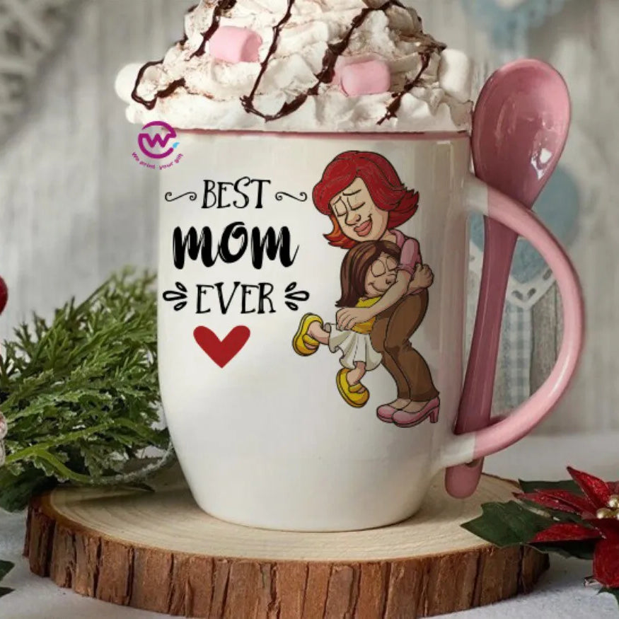 Mug with Spoon- Mom designs - WE PRINT