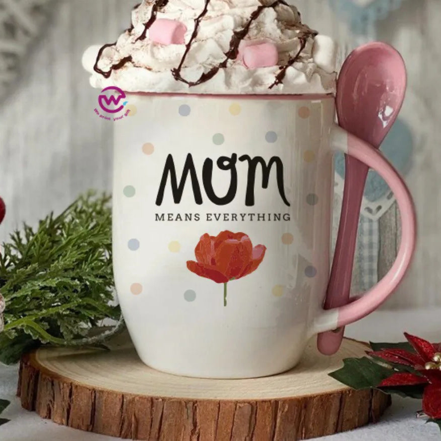 Mug with Spoon- Mom designs - WE PRINT