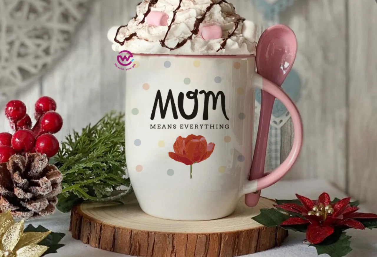 Mug with Spoon- Mom designs - WE PRINT