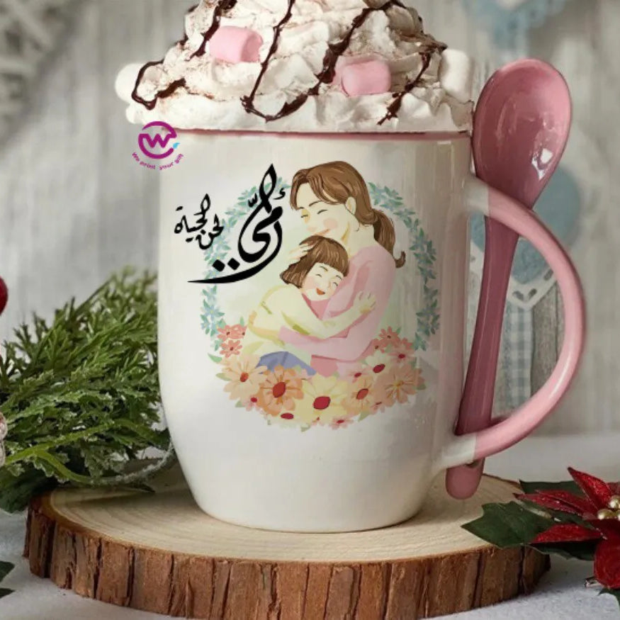 Mug with Spoon- Mom designs - WE PRINT