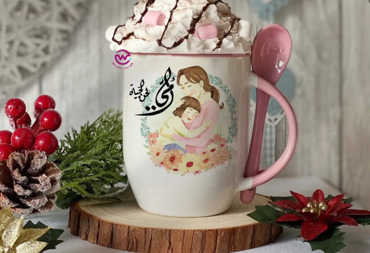 Mug with Spoon- Mom designs - WE PRINT