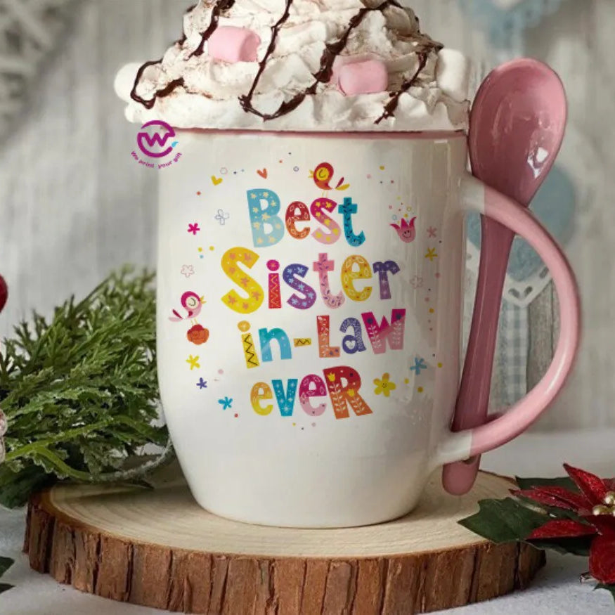 Mug with Spoon- Mom designs - WE PRINT