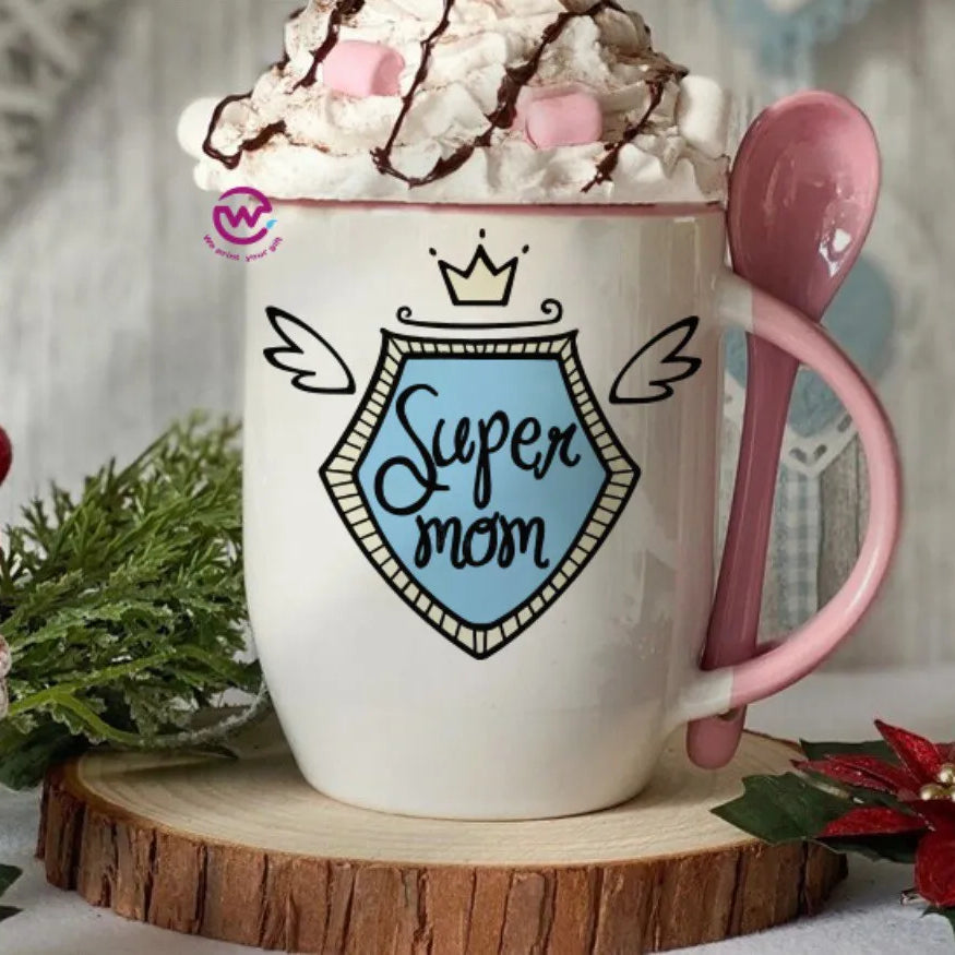 Mug with Spoon- Mom designs - WE PRINT
