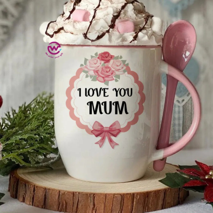 Mug with Spoon- Mom designs - WE PRINT
