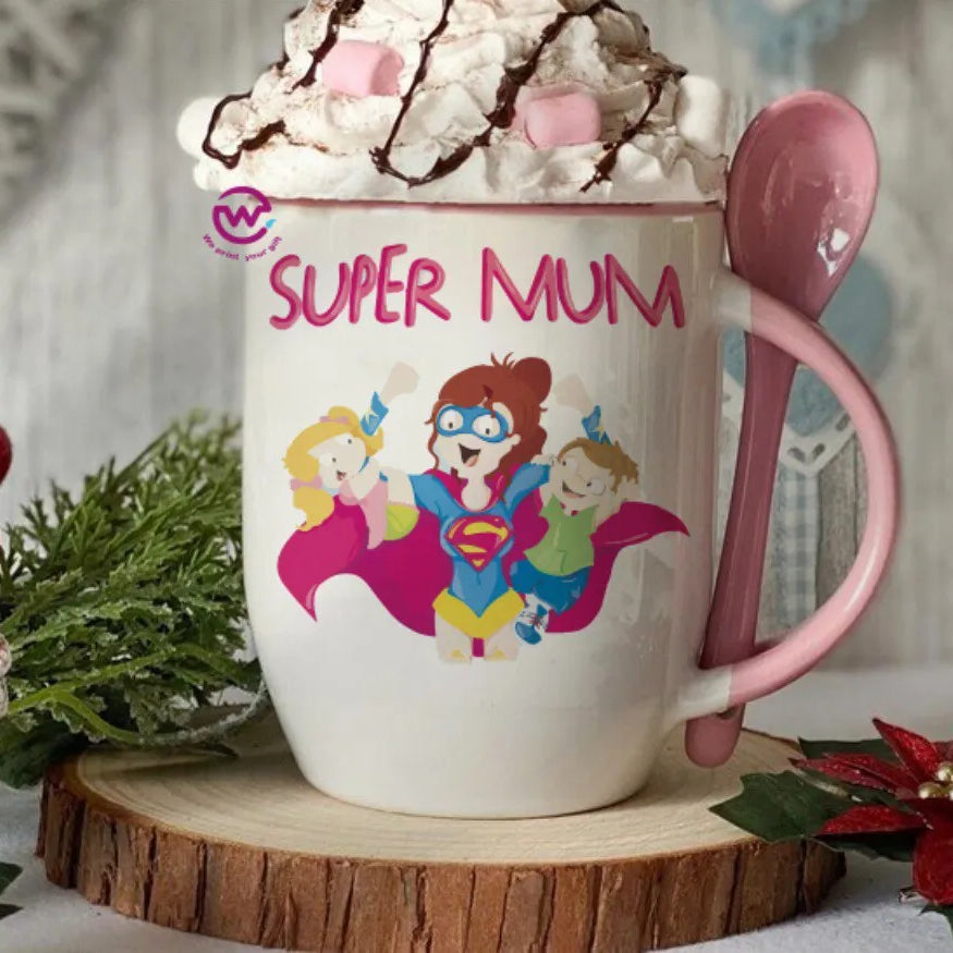 Mug with Spoon- Mom designs - WE PRINT