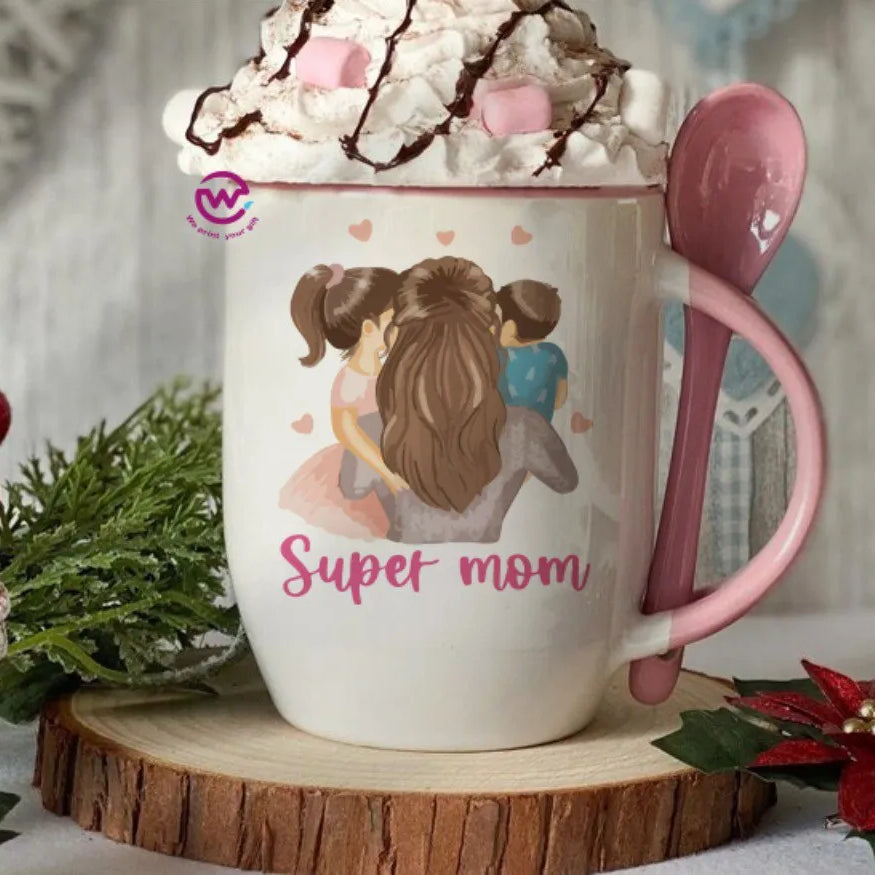 Mug with Spoon- Mom designs - WE PRINT