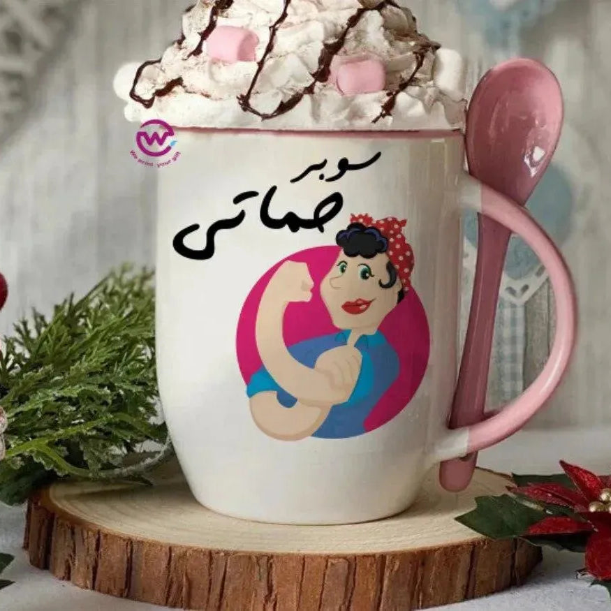 Mug-With Spoon - Mother's Day-A - WE PRINT