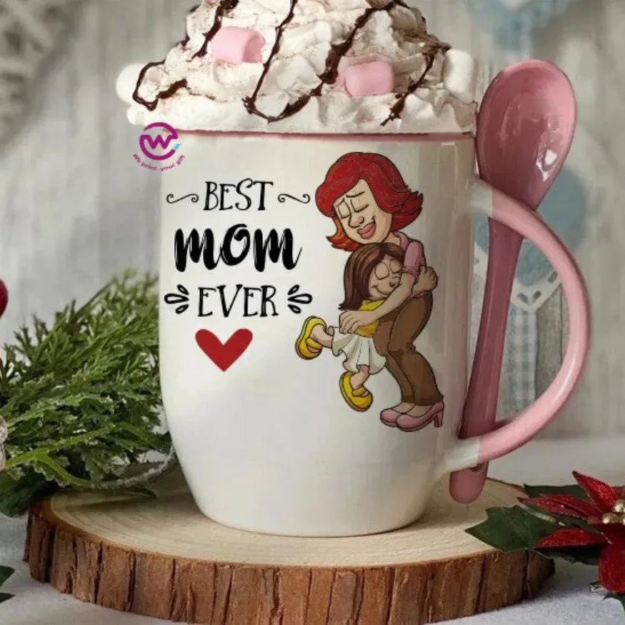 Mug-With Spoon - Mother's Day-A - WE PRINT