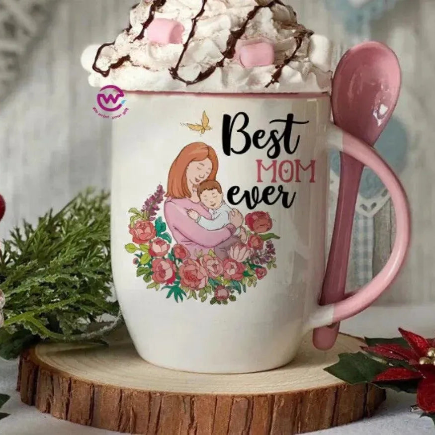 Mug-With Spoon - Mother's Day-A - WE PRINT