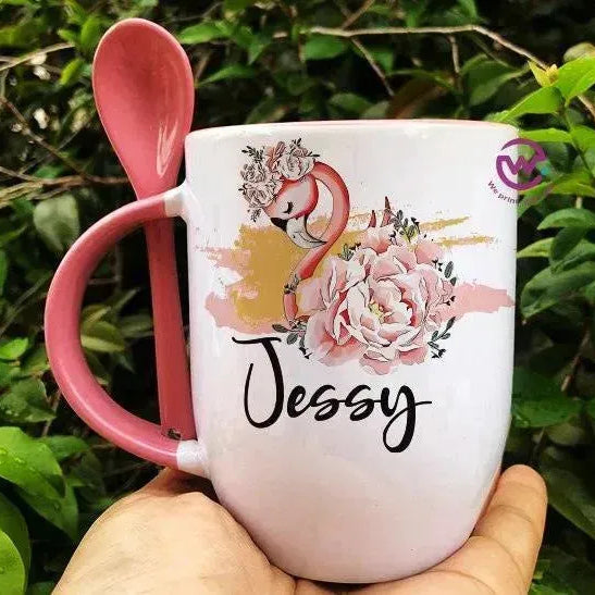 Mug-With Spoon - Names-C - WE PRINT