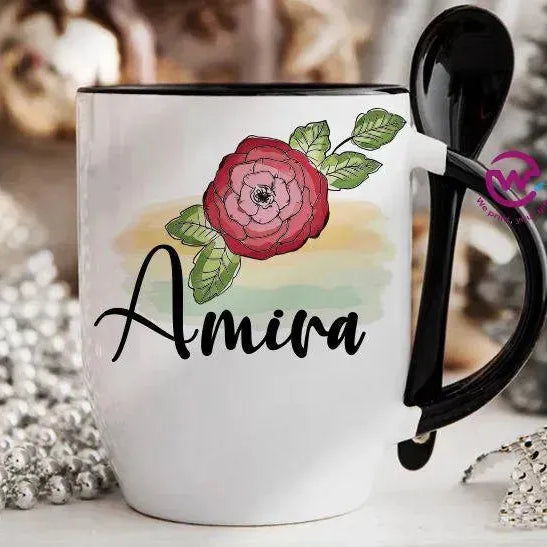Mug-With Spoon - Names - WE PRINT