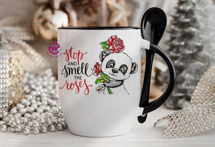 Mug-With Spoon - panda - weprint.yourgift
