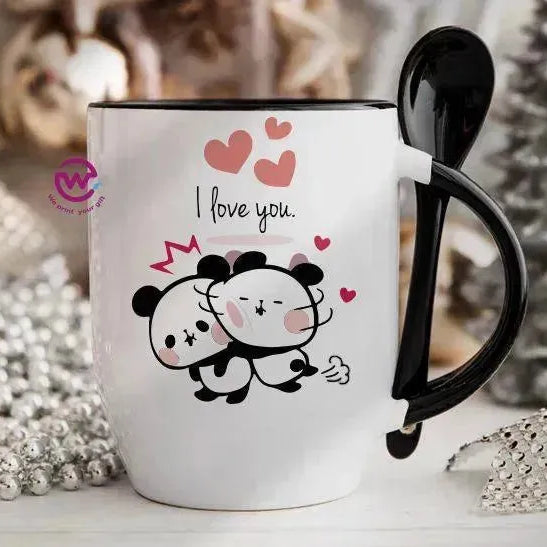 Mug-With Spoon - panda - WE PRINT