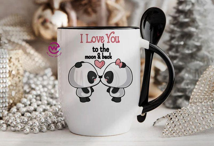 Mug-With Spoon - panda - weprint.yourgift