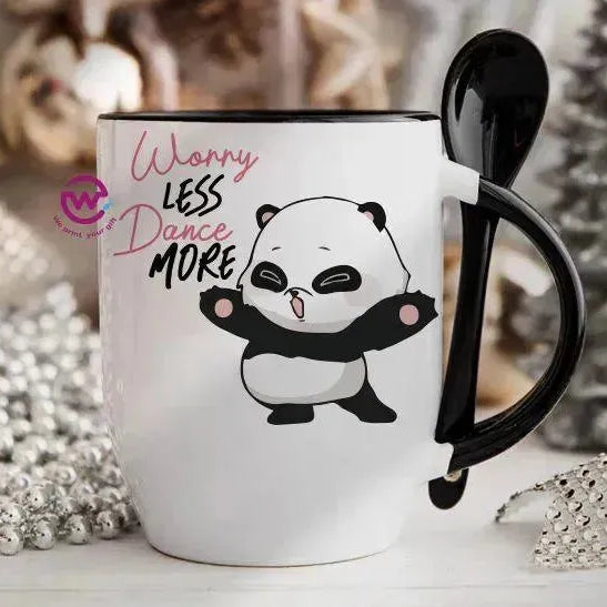 Mug-With Spoon - panda - WE PRINT