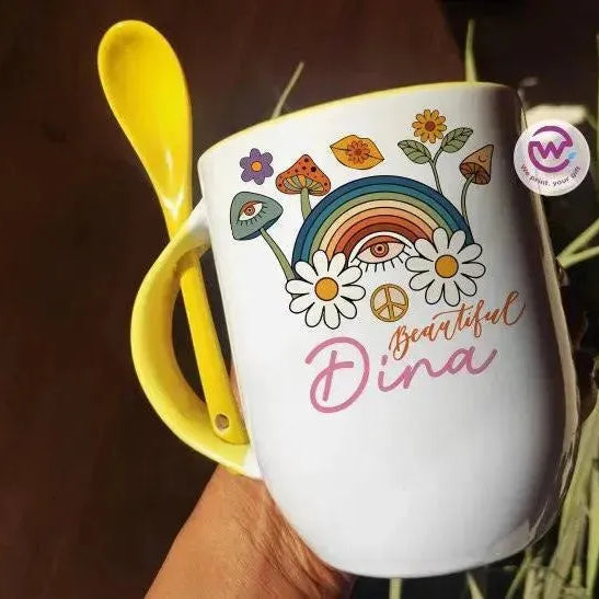 Mug-With Spoon -Retro-B - WE PRINT